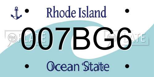 007BG6 Rhode Island License Plate
