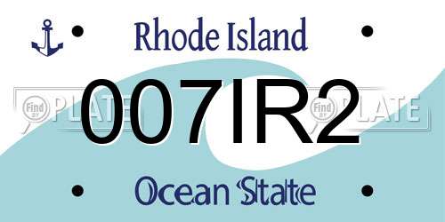 007IR2 Rhode Island License Plate