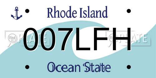 007LFH Rhode Island License Plate
