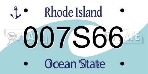 007S66 Rhode Island License Plate