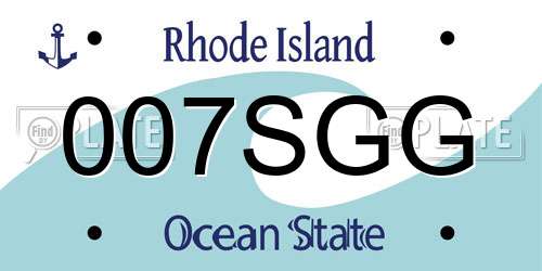 007SGG Rhode Island License Plate