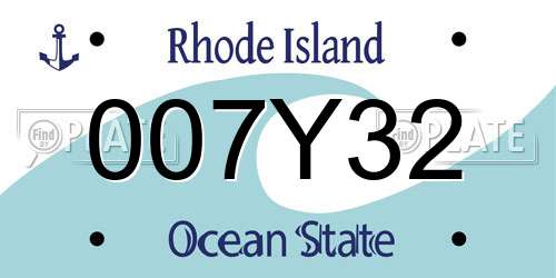 007Y32 Rhode Island License Plate