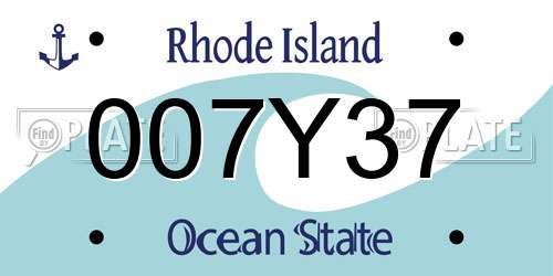 007Y37 Rhode Island License Plate