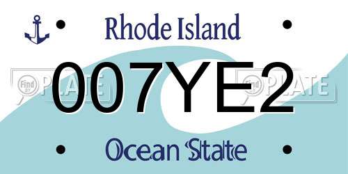 007YE2 Rhode Island License Plate