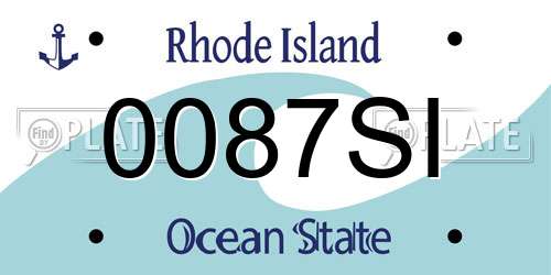 0087SI Rhode Island License Plate
