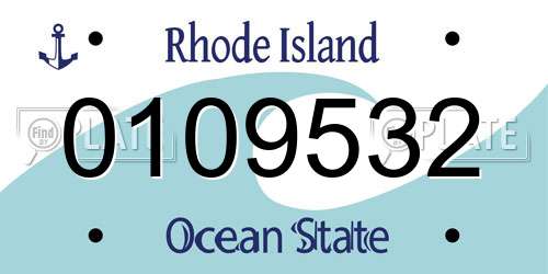 0109532 Rhode Island License Plate