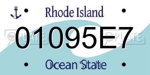 01095E7 Rhode Island License Plate