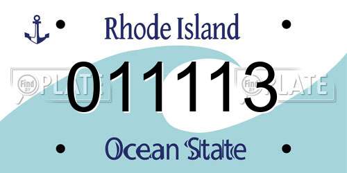 011113 Rhode Island License Plate