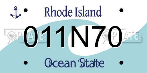 011N70 Rhode Island License Plate