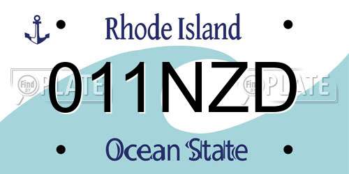 011NZD Rhode Island License Plate