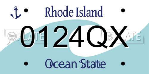 0124QX Rhode Island License Plate