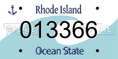 013366 Rhode Island License Plate