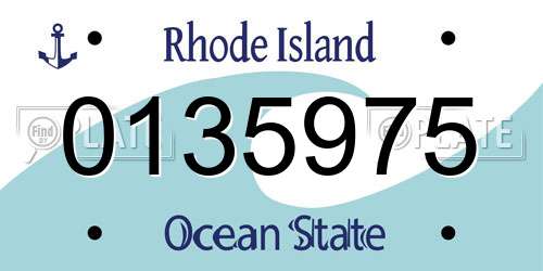 0135975 Rhode Island License Plate