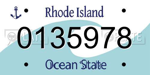 0135978 Rhode Island License Plate