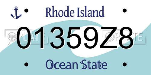 01359Z8 Rhode Island License Plate