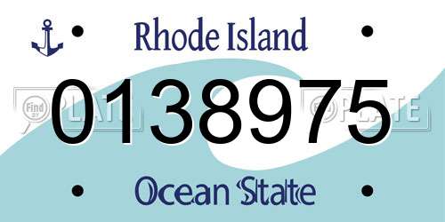 0138975 Rhode Island License Plate