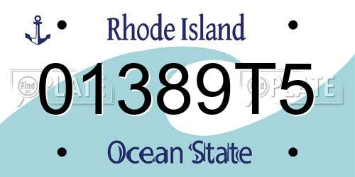 01389T5 Rhode Island License Plate