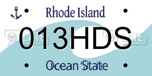 013HDS Rhode Island License Plate