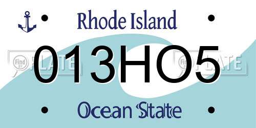 013HO5 Rhode Island License Plate