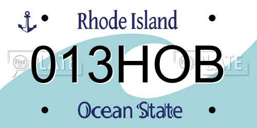 013HOB Rhode Island License Plate