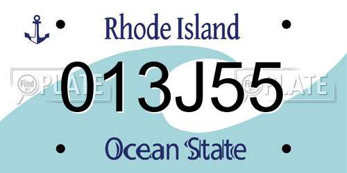 013J55 Rhode Island License Plate