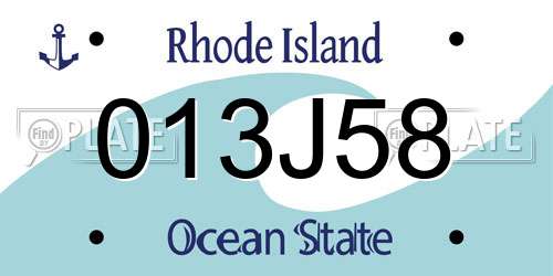 013J58 Rhode Island License Plate