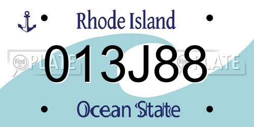 013J88 Rhode Island License Plate
