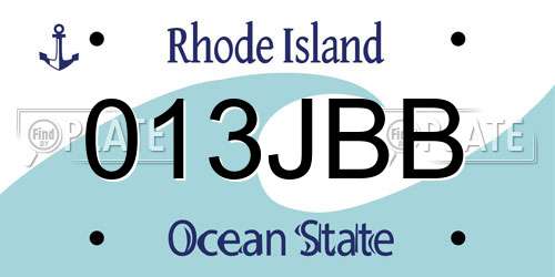 013JBB Rhode Island License Plate