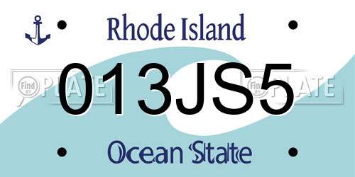 013JS5 Rhode Island License Plate