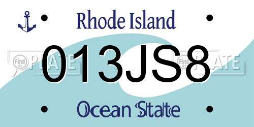 013JS8 Rhode Island License Plate