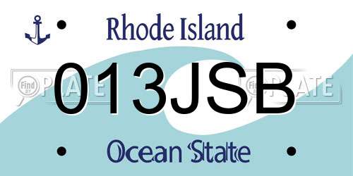 013JSB Rhode Island License Plate