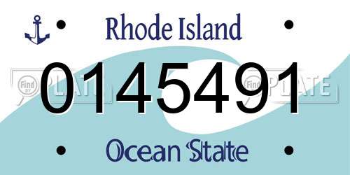 0145491 Rhode Island License Plate
