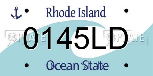0145LD Rhode Island License Plate
