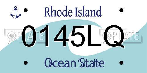 0145LQ Rhode Island License Plate