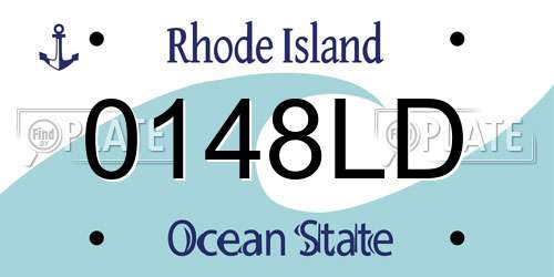 0148LD Rhode Island License Plate