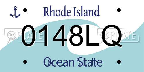 0148LQ Rhode Island License Plate