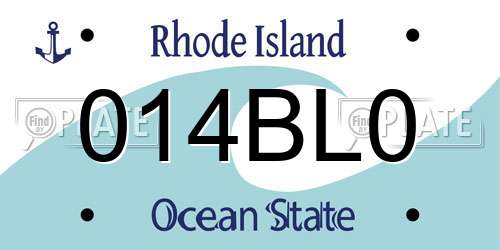 014BL0 Rhode Island License Plate