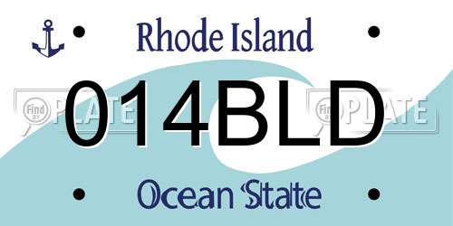 014BLD Rhode Island License Plate