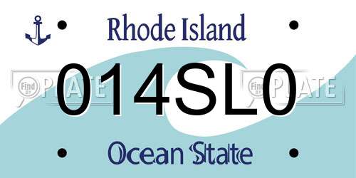 014SL0 Rhode Island License Plate