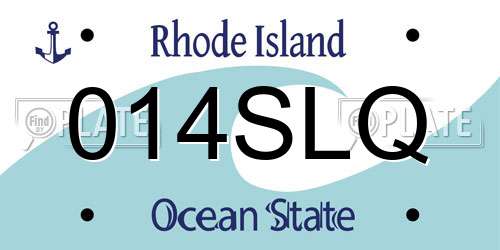 014SLQ Rhode Island License Plate