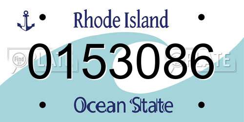 0153086 Rhode Island License Plate