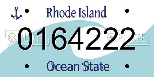 0164222 Rhode Island License Plate