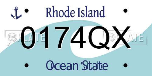 0174QX Rhode Island License Plate