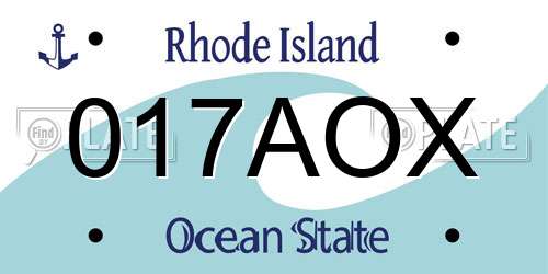 017AOX Rhode Island License Plate