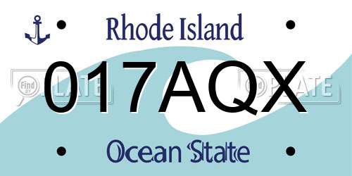 017AQX Rhode Island License Plate