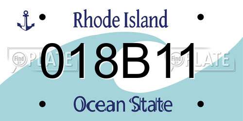 018B11 Rhode Island License Plate