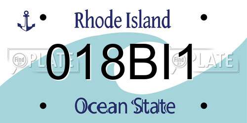 018BI1 Rhode Island License Plate