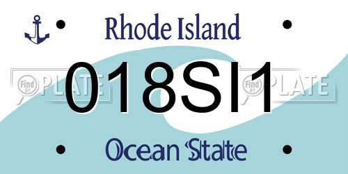 018SI1 Rhode Island License Plate