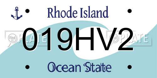 019HV2 Rhode Island License Plate