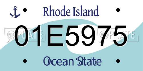 01E5975 Rhode Island License Plate